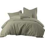 Royal Hotel King/Cal-King Sage Egyptian-Cotton-Blend Wrinkle-Free Duvet Cover 650-Thread-Count Duvet Cover Set