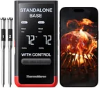 ThermoMaven Smart Bluetooth Wireless Meat Thermometer: Standalone Base, WiFi Unlimited Range, 6 Sensors with NIST Certified Accuracy, 2 Probes for Kitchen, BBQ, Grill, Oven, Smoker, Rotisserie