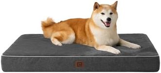 EHEYCIGA Orthopedic Memory Foam Dog Beds for Large Dogs with Removable Waterproof Liner, Dark Grey, 36x27