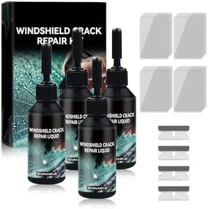 Auiepet Windshield Crack Repair Kit, 2025 New Glass Cracks Gone Repair Kit, Premium Glass Repair Liquid Windshield Repair Kit for Chips and Cracks, Quick Fix Windshield & Glass Repair Tools (4)