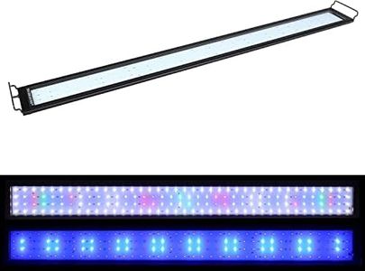 LED Aquarium Light, Full Spectrum Fish Tank Led Light with Aluminum Alloy Shell Extendable Brackets (48-54 in)