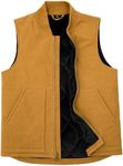 ZENTHACE Winter Work Vest for Men Duck Canvas Insulated Quilted Lined Wind-Resistant Durable Utility Sleeveless Jacket Turmeric XL