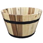 Avera Products | Round Wood Barrel Planter, 16" Plant Pot