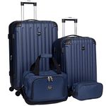 Travelers Club Luggage 28 Inch Travel Tote, Navy Blue, 4 PC Set