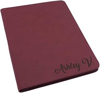The Wedding Party Store Personalized Portfolio Pad Holder with Zipper - Custom Padfolio (Crimson)