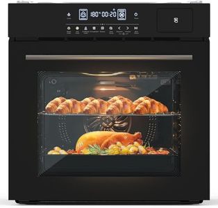 GarveeTech 24" Single Wall Ovens,Electric Convection Wall Oven with 2.5 Cu.ft.,Built-in Electric Wall Oven with 8 Cooking Functions & 360° ROTISSERIE,Touch Control,Safety Lock,Timer,3000W 240V