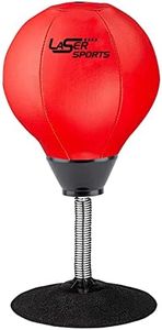 Laser Sports Desktop Punching Bag - Stress Buster with Suction Cup for Office Table and Counters - Heavy Duty Stress Relief Desk Punch Ball - Fun Gift for Party - Perfect for Kids and Adults