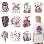 10 Sheets Halloween Iron on Transfers, DTF Transfers Ready to Press, Halloween Iron on Patches for T-Shirts, Canvas Bag, Pillow, Hoodie DIY Crafts (Halloween)