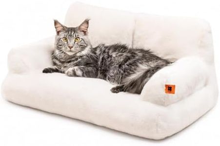 MEWOOFUN Cama para Gatos, mullida y Suave, sofá para Gatos medianos y pequeños, Cama para Gatos medianos y pequeños, Linda Cama para Gatos con Base Antideslizante (White)