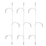 Dyxssm Fishing Hooks with Leader Rigging, Fishing Hook Line Stainless Steel Fishing Rigs Wire and Rig Hooks (4/0#, Style-B: 3 Hooks rig)