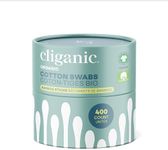 Cliganic Organic Bamboo Cotton Swabs, 400 Count