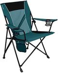 Kijaro Dual Lock Folding Camp Chair - Versatile Sports Chair With Locks Position for Outdoors - Cayman Blue Iguana