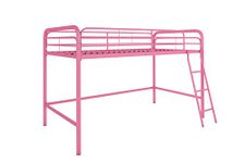 DHP Jett Junior Twin Metal Loft Bed, Pink