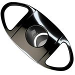 OYHBO Cigar Cutter Stainless Steel Guillotine Style Double Blades Cutter Perfect for Most Cigars (Black)