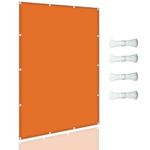 Outdoor Sun Sail 1.6 x 3 m(5.25 x 9.84ft) UV Block Sun Shade Weather Resistant Durable Sun Shade Sail for Patio, Camping, Deck, Orange