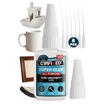 Thin Super Glue Liquid, Super Fast CA Glue with Anti-Clog Cap & Microtips, Instant Clear Cyanoacrylate Adhesive for Woodworking Woodturning 3D Printing Plastic PLA Ceramic Shoe Model