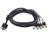 Monoprice 105544 VGA HD-15 to 5 BNC RGB Video Cable for HDTV Monitor cable - 10FT (Black)