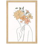 COLOSSAL ART HOUSE The Flora Lady Framed Poster Wall Painting for Living Room, Bedroom, Kitchen and Office Wall Decoration Frame décor (13x17 Inch Framed Picture with Poster)