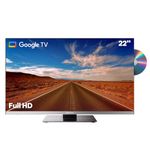 SYLVOX Smart RV TV, 22 inch TV with DVD Player Built-in, 12 Volt TVs for RV Camper 1080P FHD, Google Smart Free Download APPs, Support WiFi Bluetooth, 2 HDMI & 2 USB, AC/DC Powered, Frameless Design