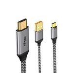 HDMI to USB C Adapter Cable 4K60Hz 6.6FT, HDMI Source Input to USB Type C Output Display Converter, HDMI 2.0 Compatible with Xreal Air, Nreal Air, Steam Deck Dock, PS5, Xbox, Portable Monitor