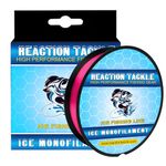 Reaction Tackle Ice Monofilament – Ice Fishing Mono Line, Tip-Up Line - Pink - 8LB / 1000yds