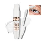 KYDA White Mascara Lash Primer, Waterproof Thick Fiber Mascara, Volumizing and Lengthening Charming Lashes, Care Lash primer, No Clumping, for Girl, Eye Makeup