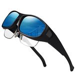 Oversized Lens Cover Sunglasses Mirrored - Warp Around Polarized Lens for Men Women