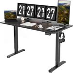 Treesland Electric Standing Desk, 55 Inch Height Adjustable Standing Desk, Ergonomic Stand Up Desk, Large Sit Stand Desk for Home and Office, Sturdy Office Table with Splice Board, Black