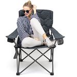 SUNNYFEEL Oversized Heavy-Duty Camping Chair with Armrest-Attached Bottle Opener - Supporting up to 500 lbs, Padded for Outdoor Relaxation at Camping, Parks, Sports Events and Picnics