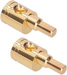 2pcs 0GA Wire Reducer Terminal Connector Pure Copper Gold Plated for Car for Audi o Amplifier Modification car amplifier power cable terminals 1 0 to 4 gauge reducer