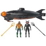 Aquaman DC Comics, vs Black Manta Battle Set, 4-inch Action Figures, Manta Sub with Lights & Sounds, Collectible Superhero Kids Toys for Boys and Girls