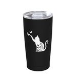 Wisedeal Floral Cat Stainless Steel Tumbler with Lid, Kitten Animal Thermal Insulated Travel Mug 20 Oz, Anniversary Christmas Birthday Gift for Women Men Dad Mom Grandma Friend Bestie Sister