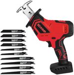 Reciprocating Saw Cordless, 2800 RPM, Compatible With Milwaukee 18V Battery(Only Tool), Brushless Motor with 10 Saw Blades, Portable for Wood PVC Cutting