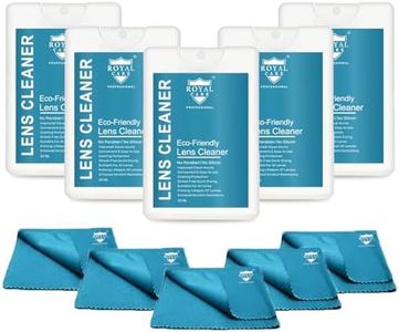Royal Care Lens Cleaner 20 ML (Pack of 5) + 5 Cloth Perfect Lens Cleaner for Spectacles, Eyeglasses, Sunglasses, Camera Lenses and Binoculars (Basic Ultra Combo KIT 250 ML)
