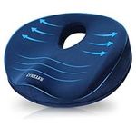 SAHEYER Donut Pillow for Tailbone Pain Relief and Hemorrhoids, Memory Foam Donut Cushion for Sciatica Nerve, Seat Cushion Butt Pillow for Men Women at Home Office Chair Car Long Sitting Comfort, Blue