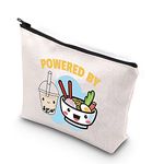 WCGXKO Bubble Tea Love Gift Noodles Lover Gift Japanese Food Enthusiasm Zipper Pouch Cosmetic Travel Bag (Powered by CA)