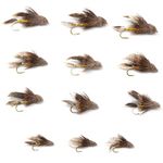 Trout Fly Assortment - Muddler Minnow Streamer Flies Collection - 1 Dozen Flies - Sizes 4, 6, 8, 10