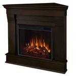 Bowery Hill Traditional Wood Espresso Contemporary Electric Corner Fireplace