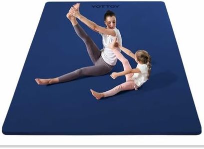 YOTTOY Large Yoga Mat (75 * 52 * 1/2inch),Extra Wide TPE Exercise Mat,Non-Slip Workout Mat for Pilates, Fitness, Barefoot, Home Gym Studio with Strap and Towel (Blue, 75 * 52 * 1/2inch)