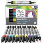 Winsor & Newton,12 - Aquarellmarker im Set,Primary colours 0290165 Watercolour Basic Tones Marker Set