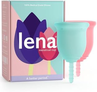 Lena Menstrual Cups, Reusable Period Cup, Tampons,Period Underwear and Menstrual Pads Alternative, Feminine Care, FSA Eligible, Silicone Menstrual Cup, Made in USA, Small & Large, Pink & Turquoise