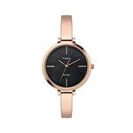 TIMEX Analog Black Dial Women's Watch-TWEL12805 Stainless Steel, Rose Gold Strap