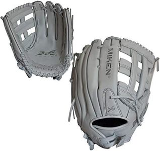 Miken Pro Series Slowpitch Softball Glove, 13 inch, White, Right Hand Throw