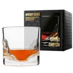 LIITON Grand Canyon Whiskey Glass 1 Pack, Freezable Old Fashioned Glass Chills Cocktails, Bourbon, Scotch with 1lb of Frozen Crystal