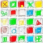 Mini Cube Puzzle Box Set - Pack of 24 Balance IQ Party Favor Games for Kids, Teens and Adults, 1.5 Inch 3D Brain Teaser Maze Ball Toy Puzzles by Bedwina