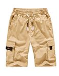 APTRO Men's Cargo Shorts Relaxed Fit Multi-Pockets Casual Cotton Cargo Short MC01 Khaki 6X