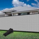 Goleray 5'x50' Privacy Screen Fence Panels Outdoor Balcony Screen Mesh Fencing Shade Net Cover Blockage Temporary Fence for Backyard Pool Deck Patio Garden, Light Gray