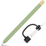 AHASTYLE Duotone Case Cover Silicone Sleeve Skin Added Cable Adapter Tether Kit Compatible for Apple Pencil 1st Generation Tablets (Avocado Green)