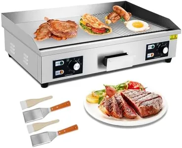 GarveeHome 29 Inch Commercial Electric Griddle, Flat Top Grill Countertop Griddle, Non-Stick Stainless Steel Teppanyaki Grill, 3000W 110V, for Restaurant Kitchen Outdoor BBQ