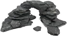 KINGRUI Natural Slate Rock for Aquariums - 3 to 8 Inches - Ideal for Aquarium Landscaping, Tank Decoration, Fairy Gardens, Reptile & Amphibian Enclosures (5lb)